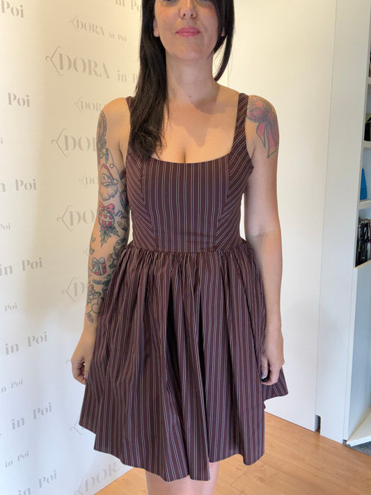 Abito mini in popeline con punto smock, PATRIZIA PEPE.