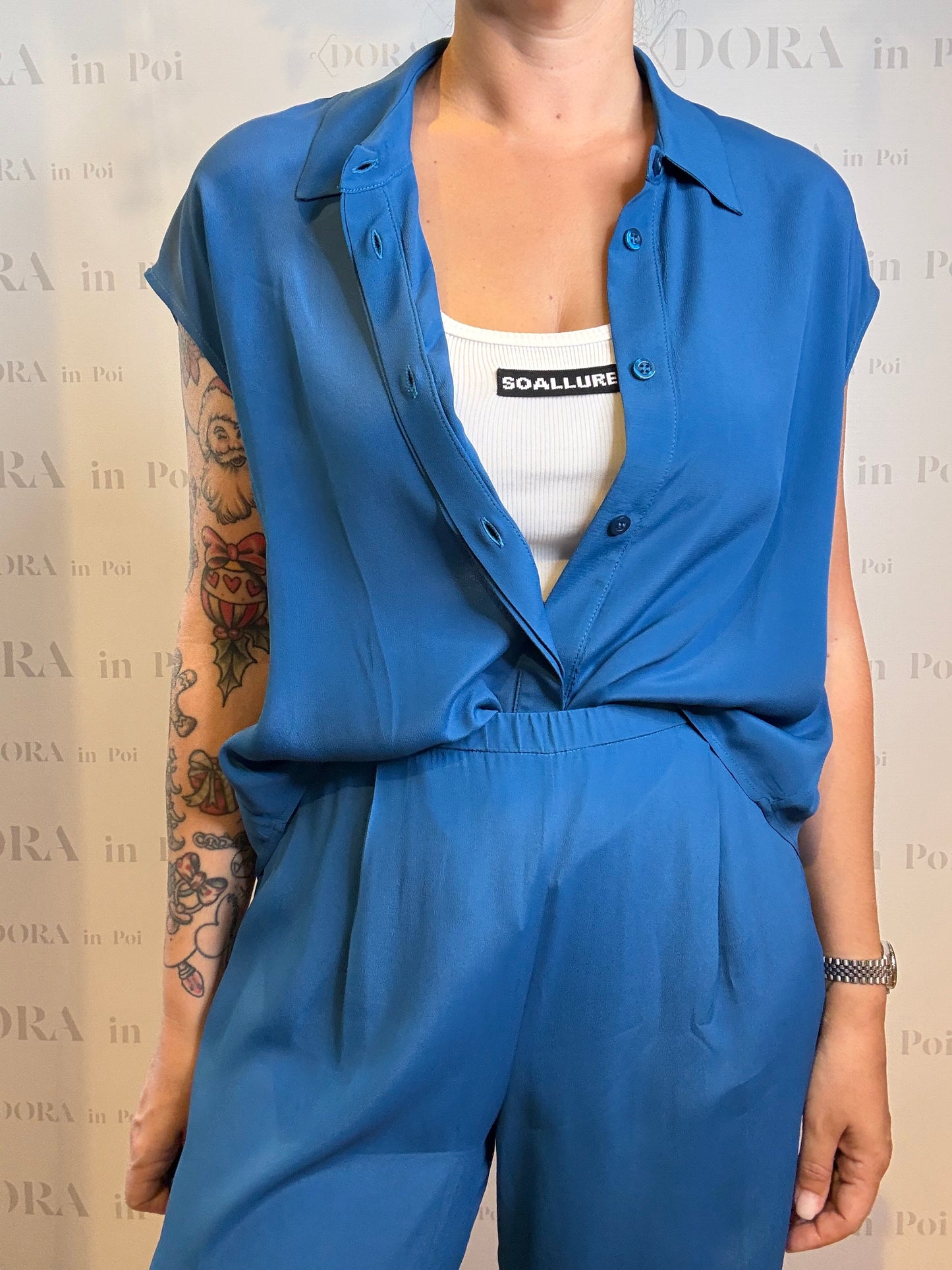 PANTALONI AMPI IN MISTO SETA,SO ALLURE.
