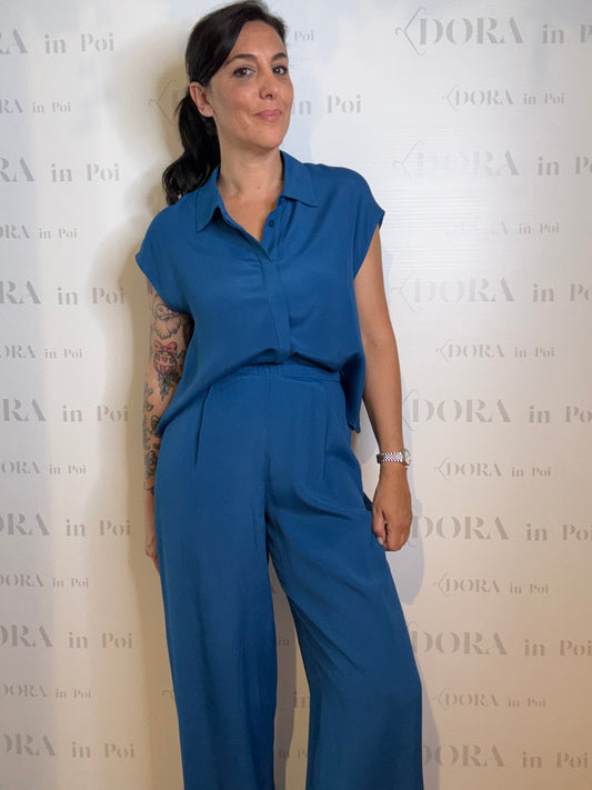 PANTALONI AMPI IN MISTO SETA,SO ALLURE.