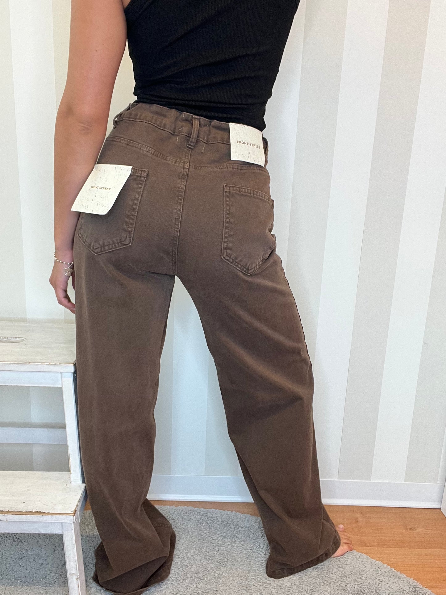 WIDE FIT GABARDINE TROUSERS,FRONT STREET 8.