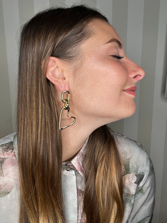 ORECCHINI LUNGHI CUORE ORO