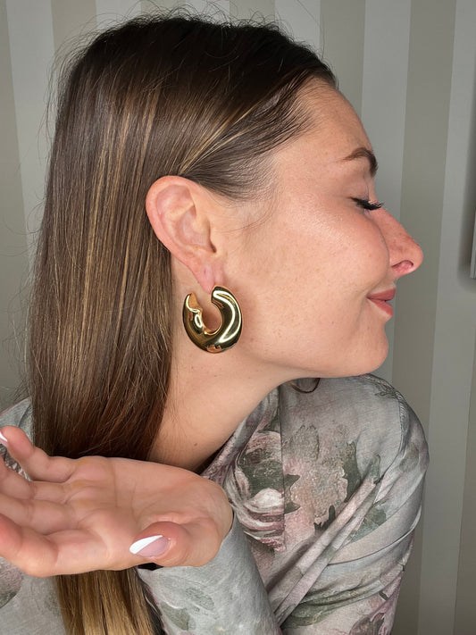 ORECCHINI A CERCHI CHUNKY WAVE ORO,NALÌ
