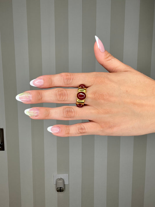 ANELLO BUBBLE CON PIETRE ORO,NALÌ