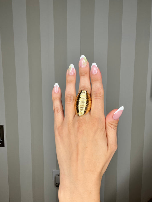 ANELLO OVERSIZE RIGATO ORO,NALÌ