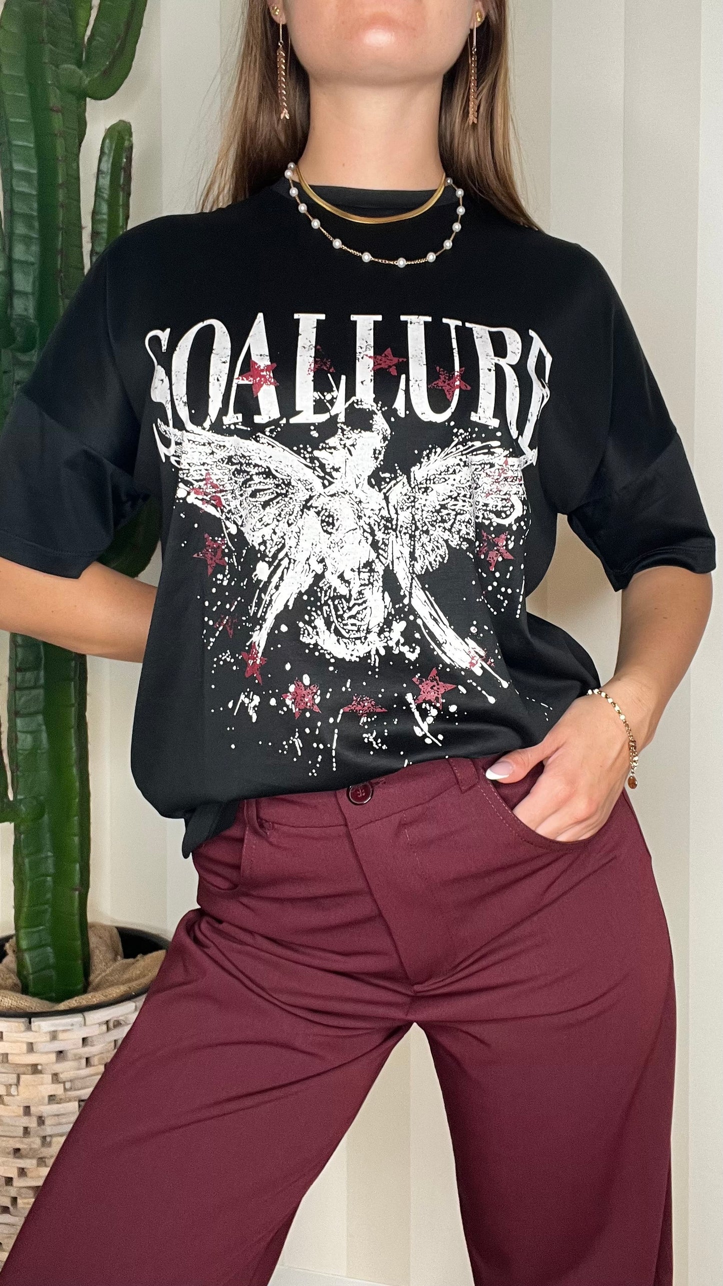 T-SHIRT OVER CON STAMPA FATA,SOALLURE.