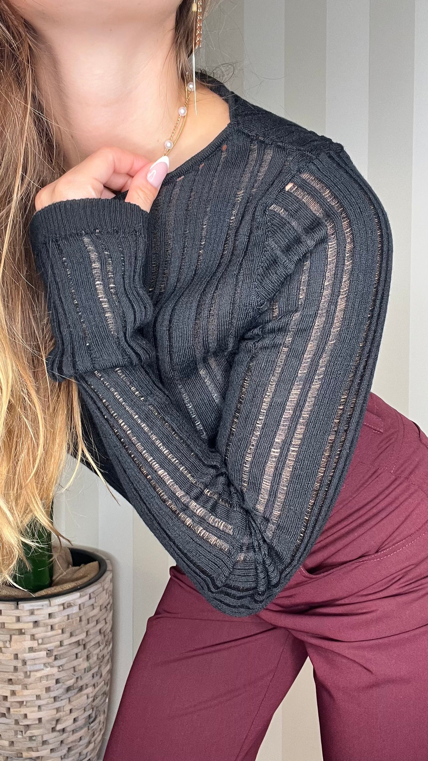 MAGLIA A COSTINE IN LANA,SOALLURE.