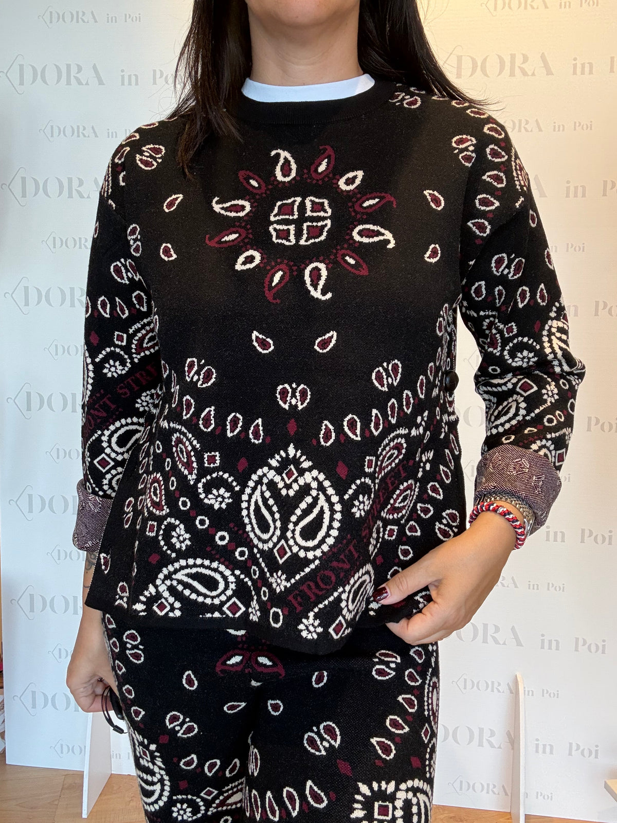 MAGLIA BANDANA NERA,FRONT STREET.
