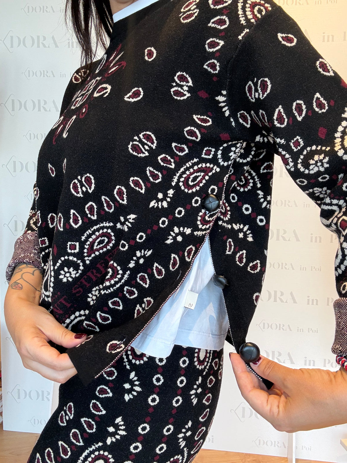 MAGLIA BANDANA NERA,FRONT STREET.