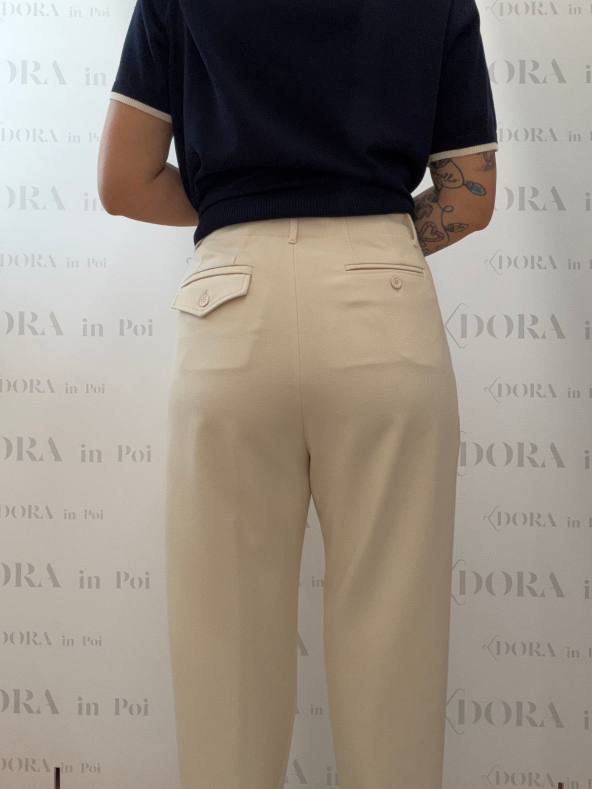 Pantalone baloon panna,SEMICOUTURE.