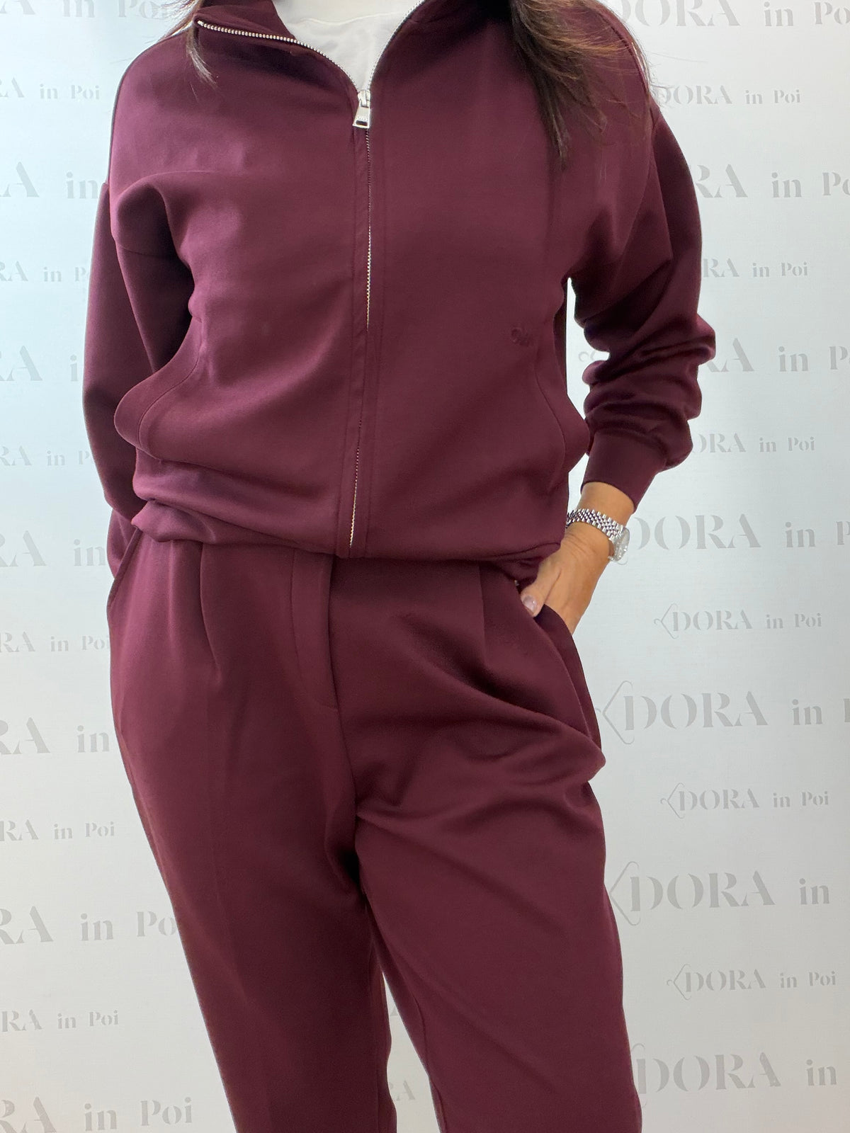 Felpa full zip bordeaux,OWN