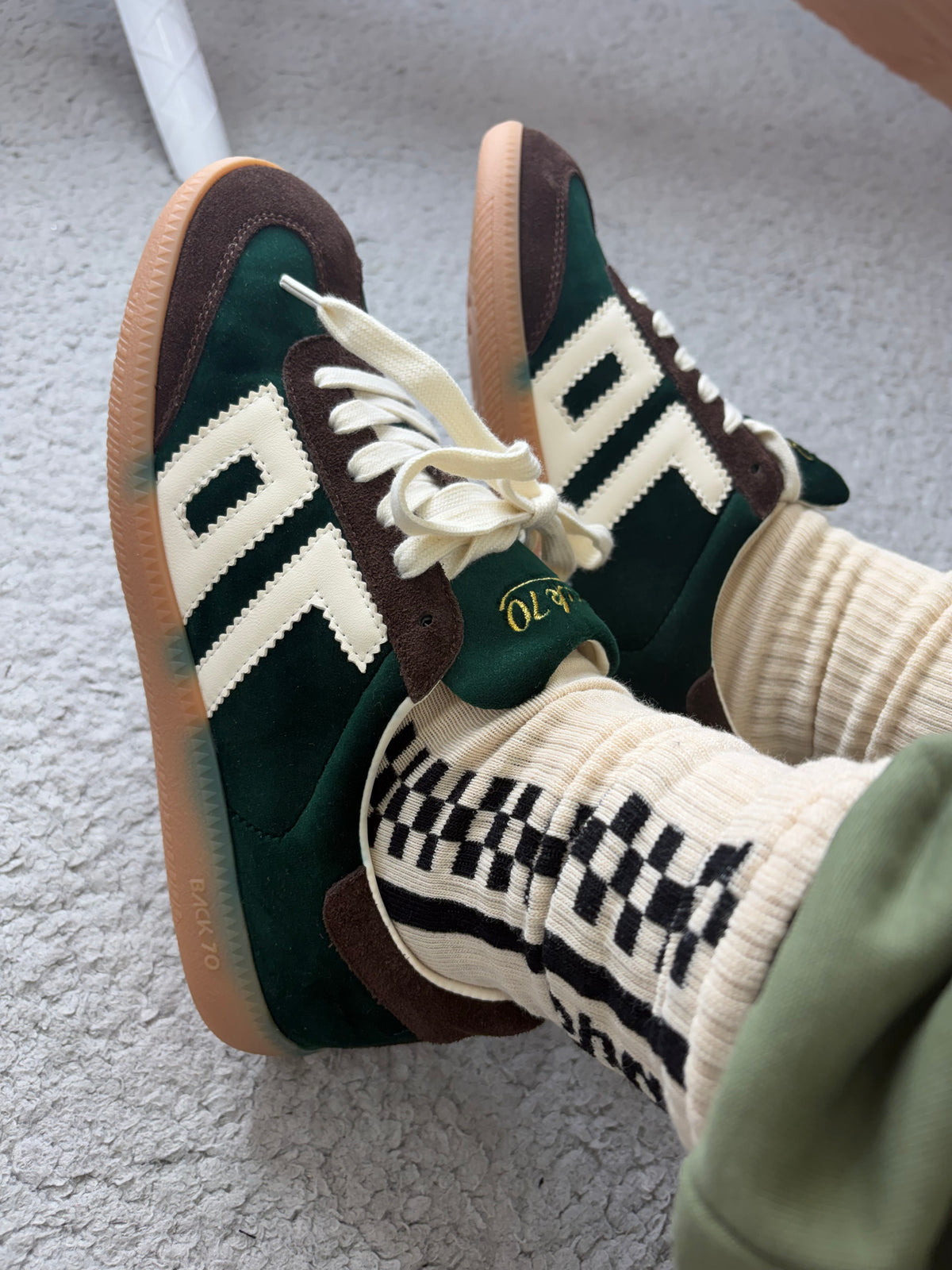 Sneakers verde e marrone,BACK 70.