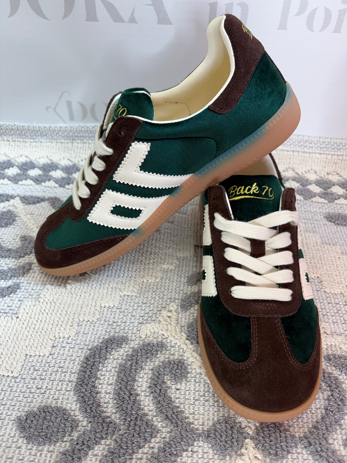 Sneakers verde e marrone,BACK 70.