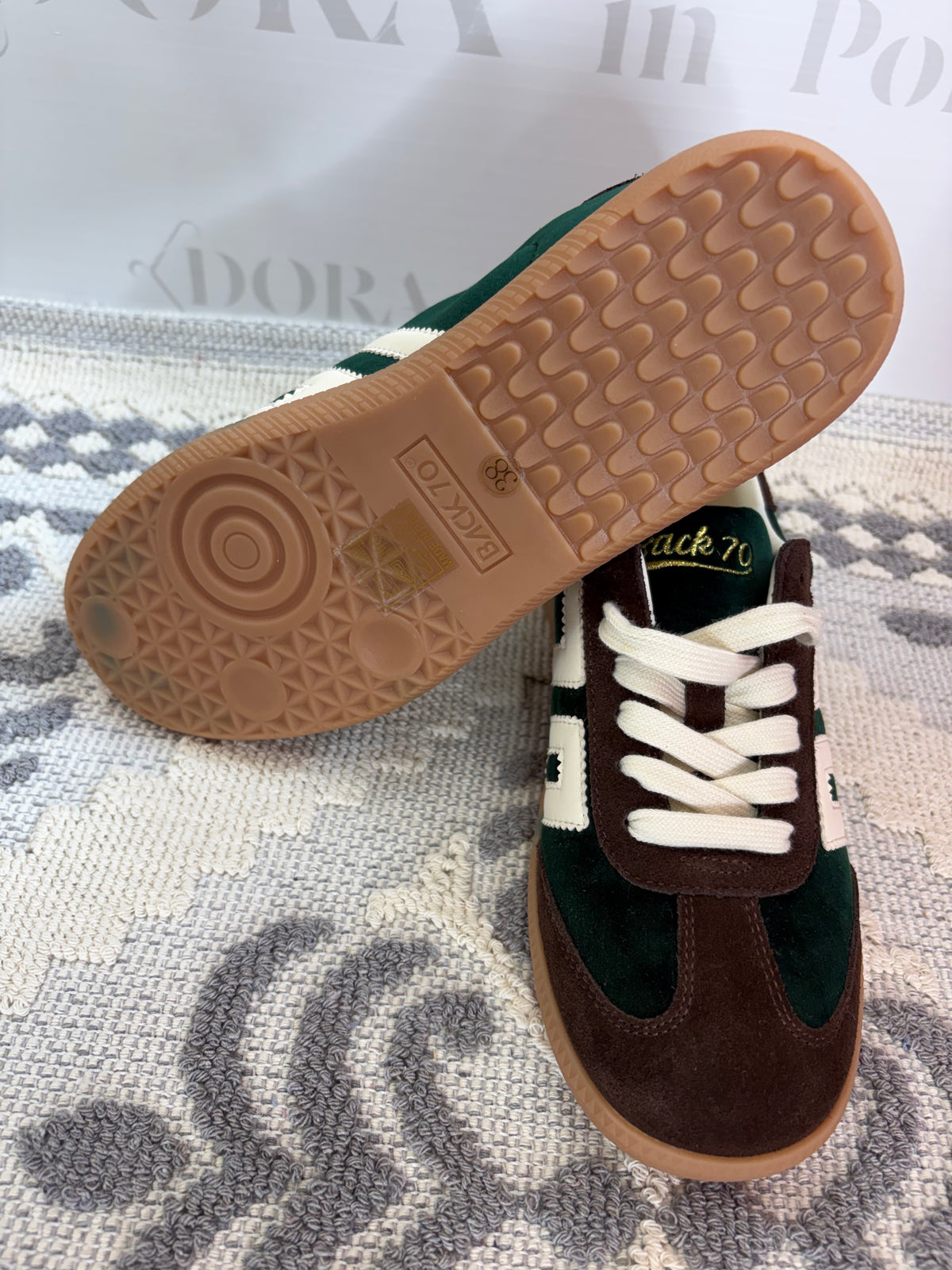 Sneakers verde e marrone,BACK 70.