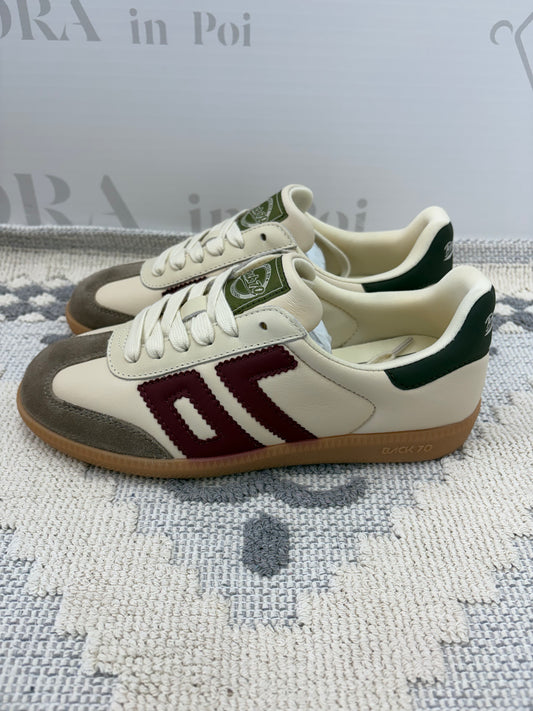Sneakers panna con dettagli bordeaux,BACK 70.