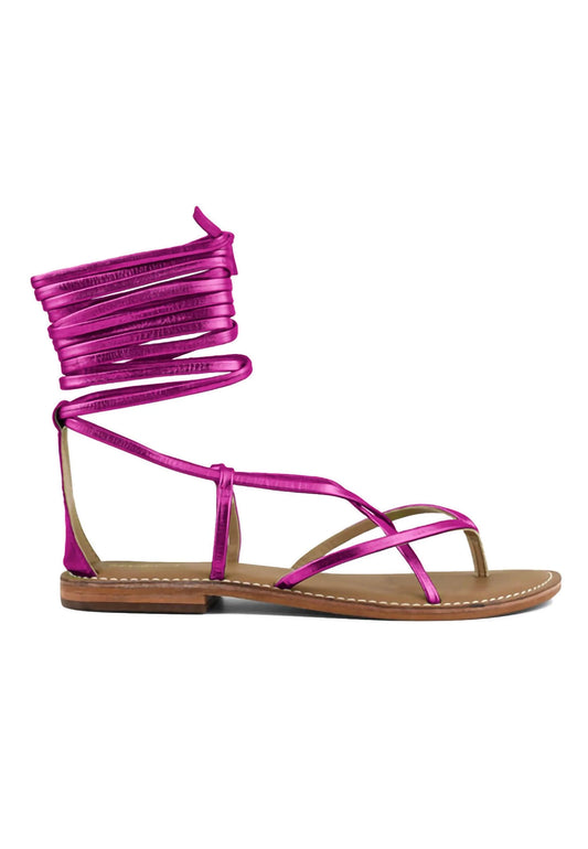 Sandali con lacci in pelle Fuxia CB Fusion