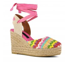Sandali con zeppa plateau in Tessuto Colors Of California